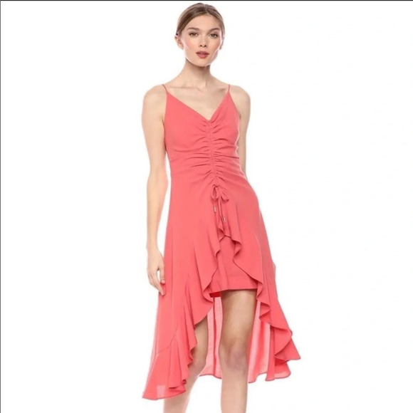 NWT Anthropologie Finders Keepers Midi Dress Ruffles Pink Size S - Picture 1 of 12